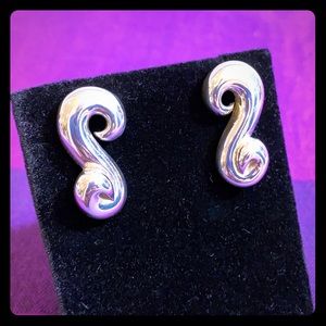 Heavy Sterling Silver Freeform earrings